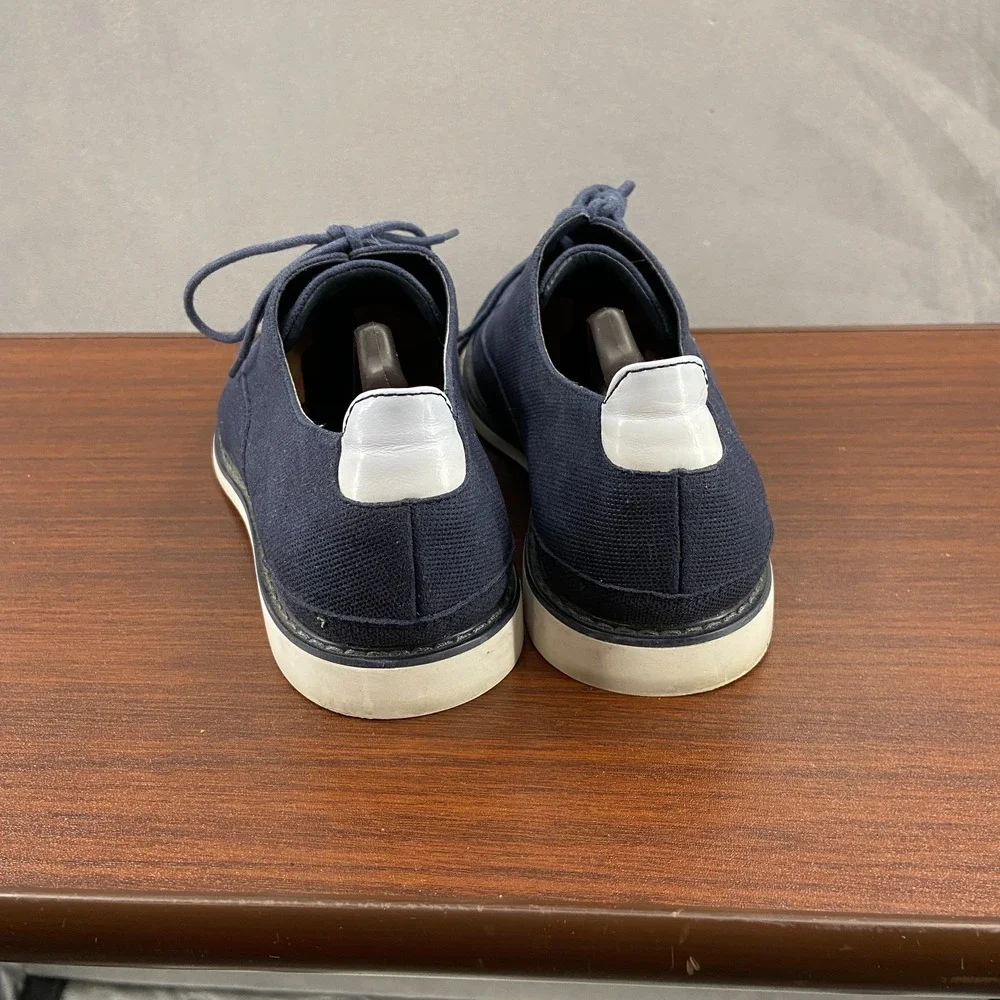 Aldo Nalian Mens US 9.5 Dress Shoes Navy Blue Cap Toe Lace Up Oxford Formal